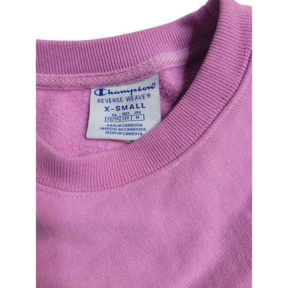 2774 Champion Reverse Weave Cropped Sweatshirt‎ Pink XS - Picture 4 of 6
